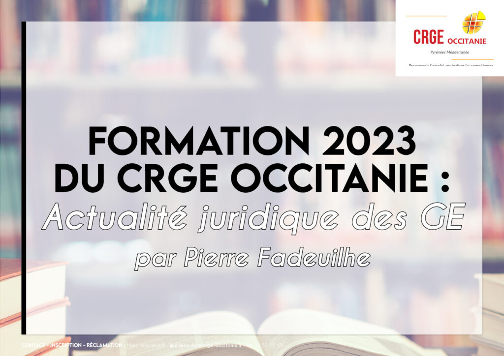 Formation : Actualité Juridique – Pierre Fadeuilhe – 13 Décembre